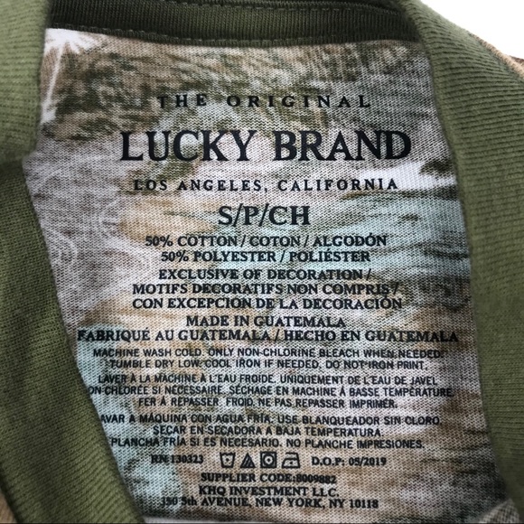 LUCKY BRAND Camouflage V-Neck Tee Skateboard Bears - Picture 7 of 10